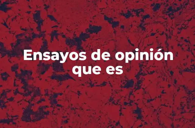 Ensayos de Opinión que es