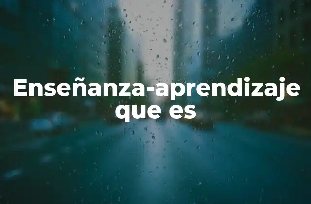 Enseñanza-aprendizaje que es