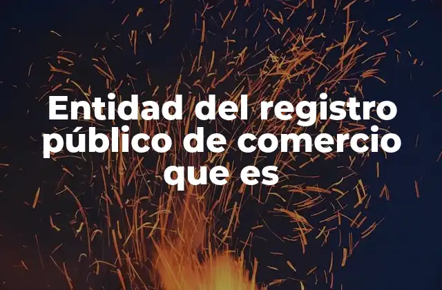Entidad Del Registro Público de Comercio que es