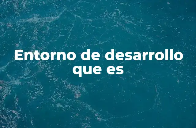 Entorno de Desarrollo que es