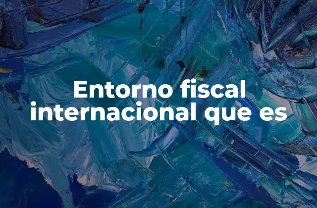 Entorno Fiscal Internacional que es