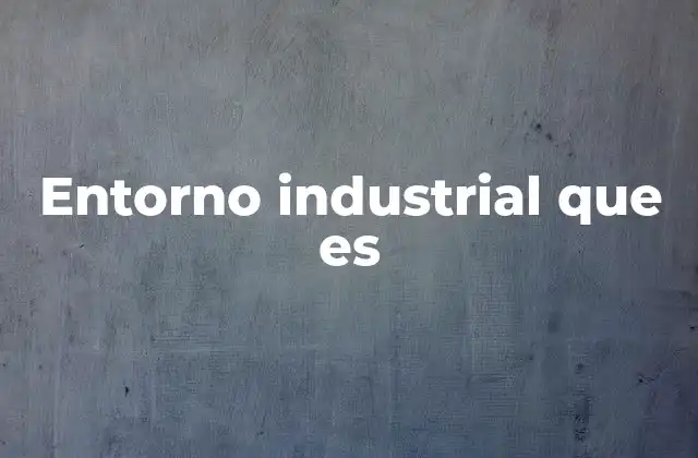 Entorno Industrial que es