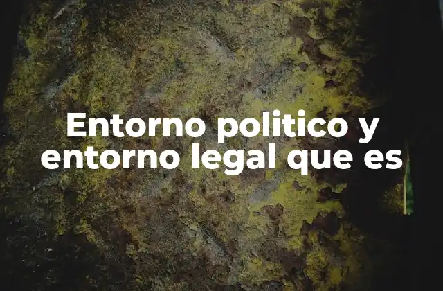 Entorno Politico y Entorno Legal que es