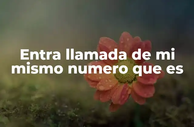 Entra Llamada de Mi Mismo Numero que es 2 Cómo interpretar una llamada que aparece como si fuera tuya