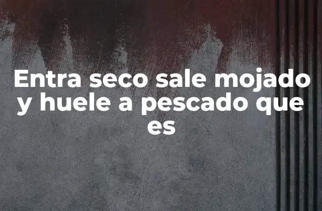 Entra Seco Sale Mojado y Huele a Pescado que es