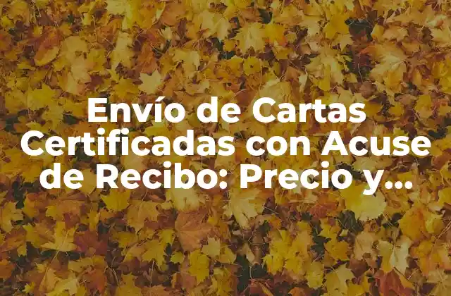 Envío de Cartas Certificadas con Acuse de Recibo: Precio y Guía Completa