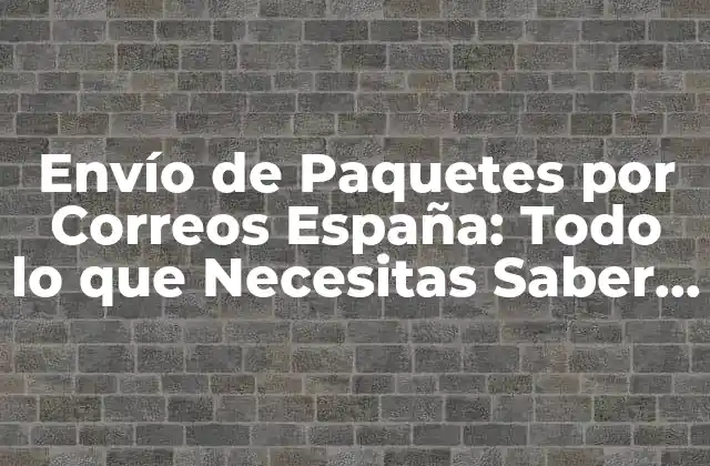 Envío de Paquetes por Correos España: Todo Lo que Necesitas Saber sobre Datos para Enviar un Paquete
