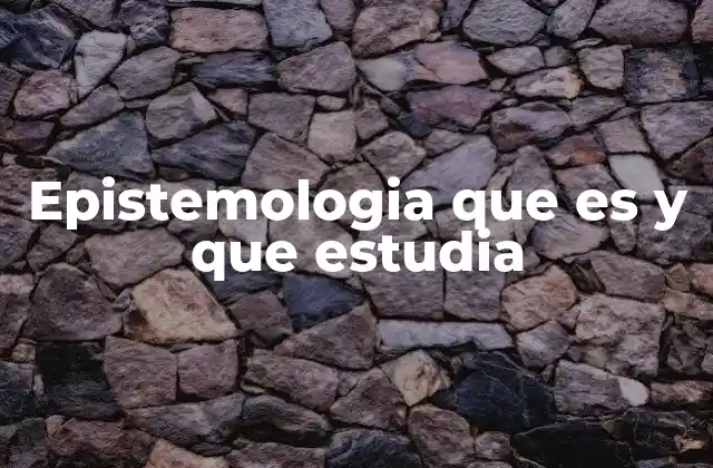 Epistemologia que es y que Estudia