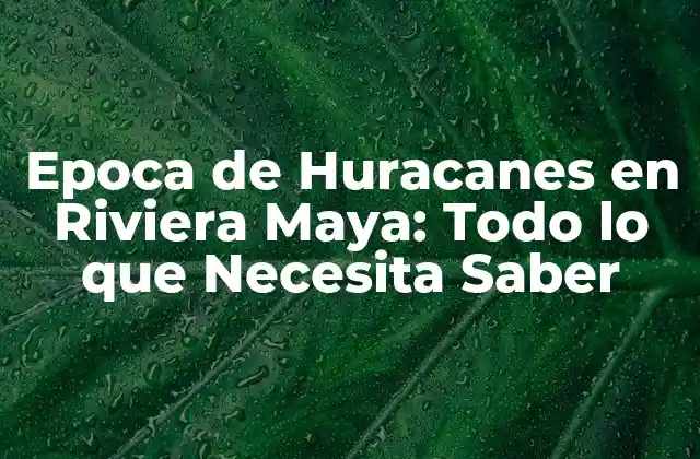Epoca de Huracanes en Riviera Maya: Todo Lo que Necesita Saber