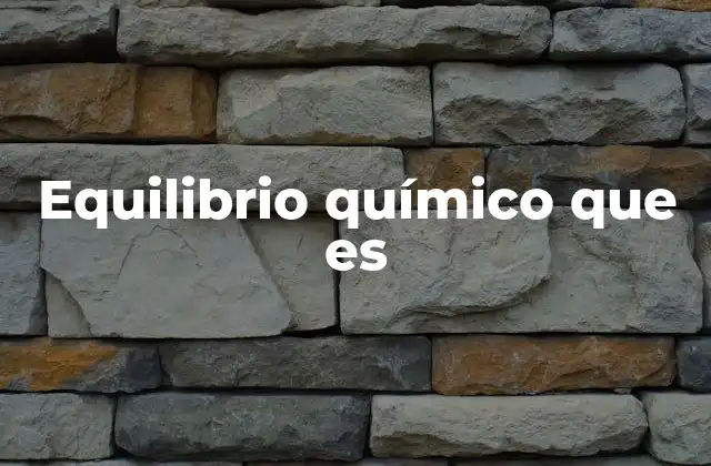 Equilibrio Químico que es