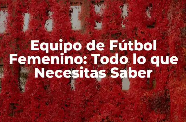 Equipo de Fútbol Femenino: Todo Lo que Necesitas Saber