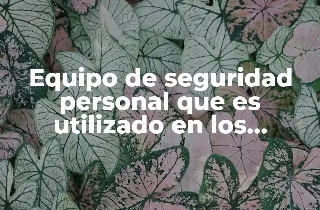 Equipo de Seguridad Personal que es Utilizado en los Taladros