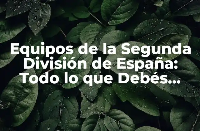 Equipos de la Segunda División de España: Todo Lo que Debés Saber 2 Historia de la Segunda División de España