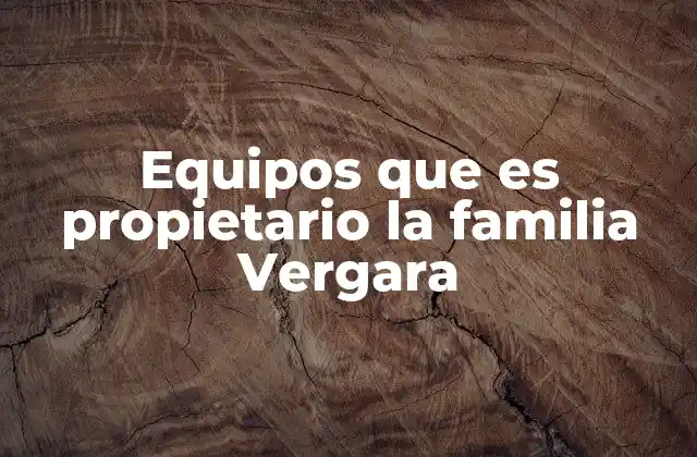 Equipos que es Propietario la Familia Vergara