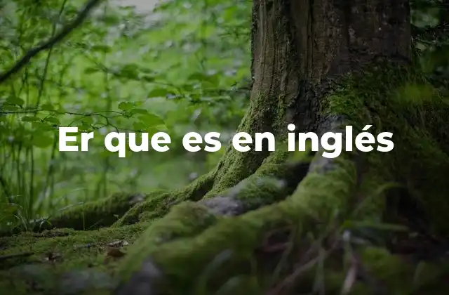 Er que es en Inglés