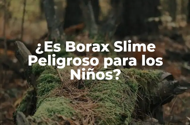 ¿es Borax Slime Peligroso para los Niños?