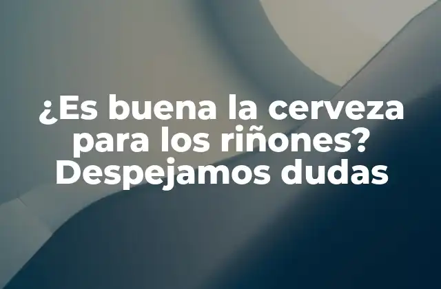 ¿es Buena la Cerveza para los Riñones? Despejamos Dudas