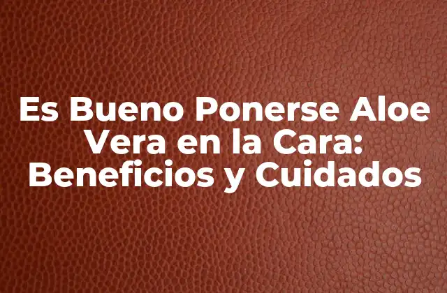 Propiedades y Beneficios de la Aloe Vera para la Piel