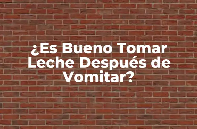 ¿Por qué la Leche no es la Mejor Opción después de Vomitar?