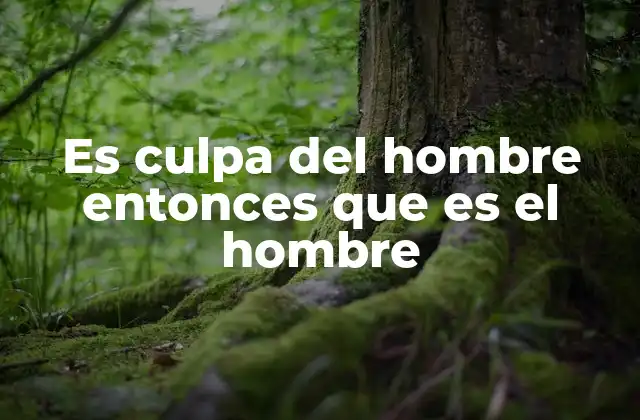 Es Culpa Del Hombre Entonces que es el Hombre