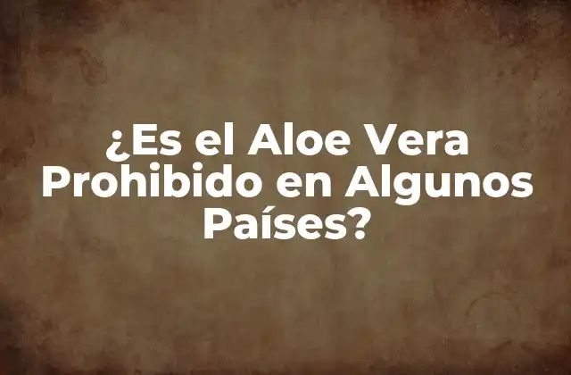 ¿es el Aloe Vera Prohibido en Algunos Países?