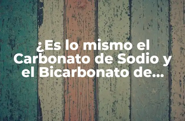 ¿es Lo Mismo el Carbonato de Sodio y el Bicarbonato de Sodio? (diferencias y Usos)