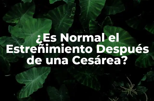 ¿Cuál es la Prevalencia del Estreñimiento después de una Cesárea?