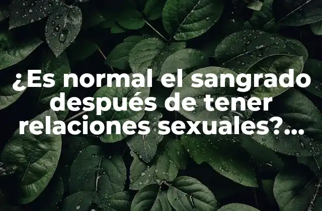 ¿es Normal el Sangrado Después de Tener Relaciones Sexuales? ¿cuándo es un Problema?