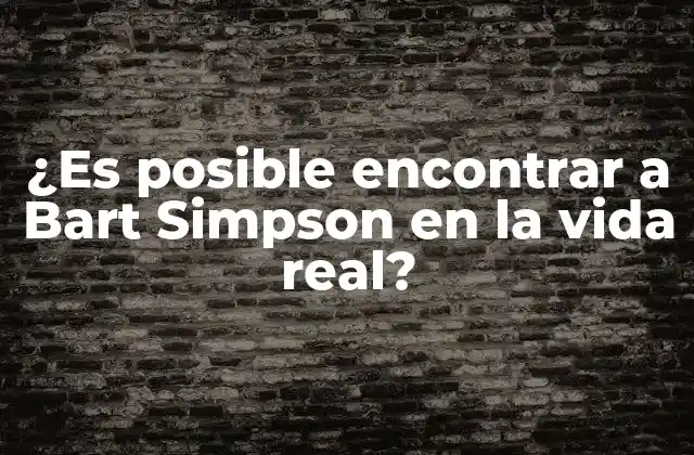 ¿es Posible Encontrar a Bart Simpson en la Vida Real?