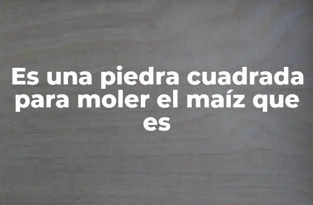Es una Piedra Cuadrada para Moler el Maíz que es