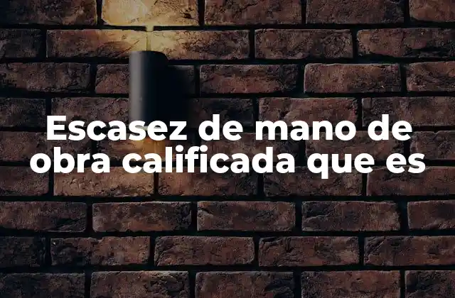 Escasez de Mano de Obra Calificada que es