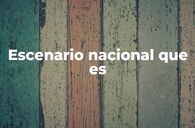 Escenario Nacional que es