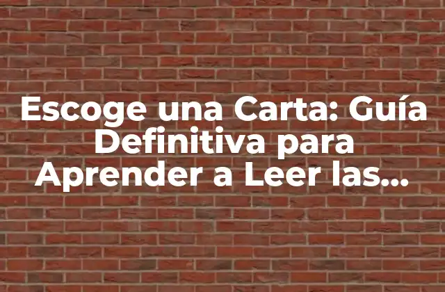 Escoge una Carta: Guía Definitiva para Aprender a Leer las Cartas Del Tarot