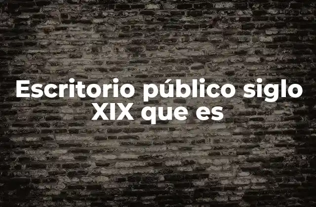 Escritorio Público Siglo Xix que es