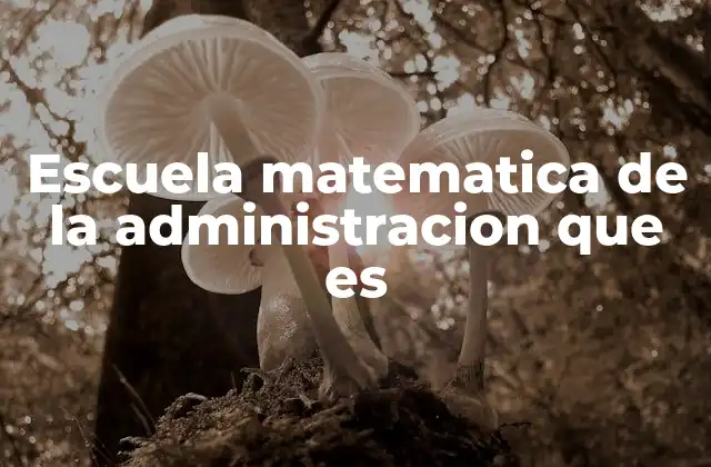 Escuela Matematica de la Administracion que es