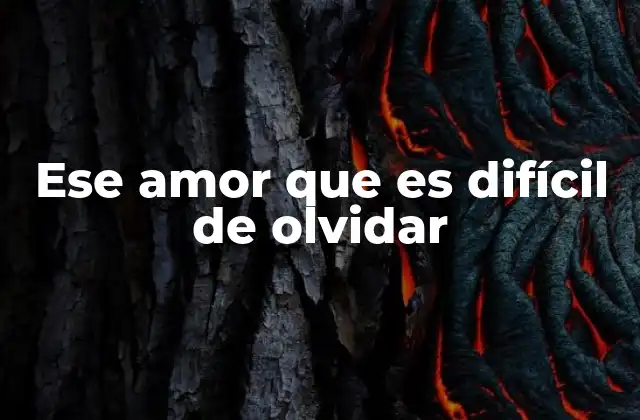 Ese Amor que es Difícil de Olvidar