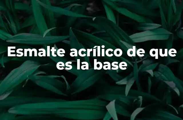 Esmalte Acrílico de que es la Base