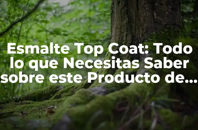 Esmalte Top Coat: Todo Lo que Necesitas Saber sobre Este Producto de Belleza