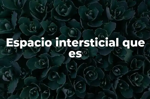 Espacio Intersticial que es