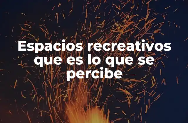 Espacios Recreativos que es Lo que Se Percibe