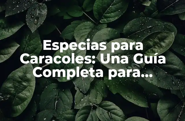 Especias para Caracoles: una Guía Completa para Aumentar el Sabor