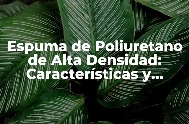 Espuma de Poliuretano de Alta Densidad: Características y Aplicaciones