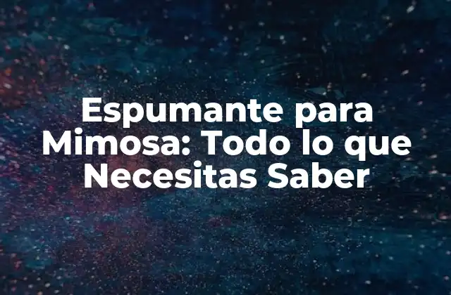 Espumante para Mimosa: Todo Lo que Necesitas Saber 2 ¿Qué es el Espumante?