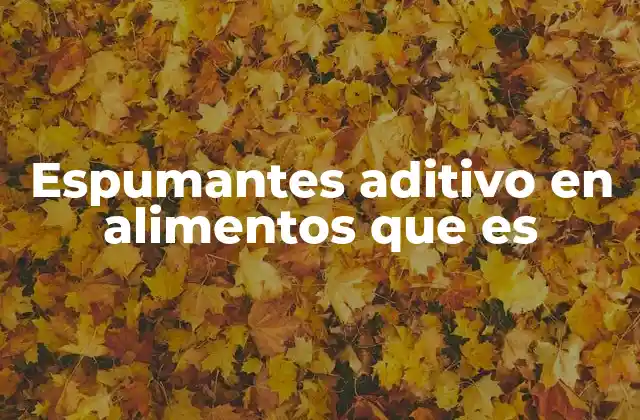 Espumantes Aditivo en Alimentos que es