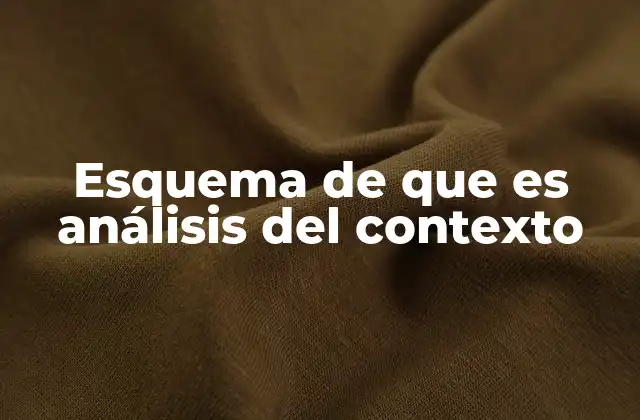 Esquema de que es Análisis Del Contexto