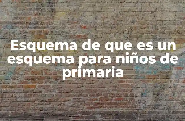 Esquema de que es un Esquema para Niños de Primaria