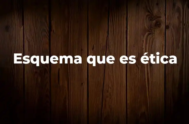 Esquema que es Ética