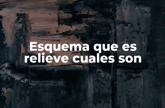 Esquema que es Relieve Cuales Son