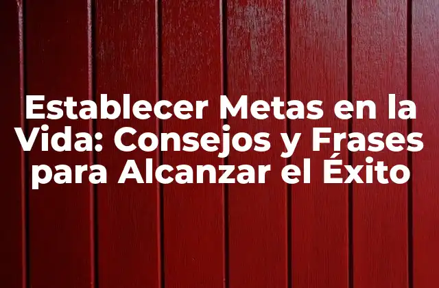 Establecer Metas en la Vida: Consejos y Frases para Alcanzar el Éxito