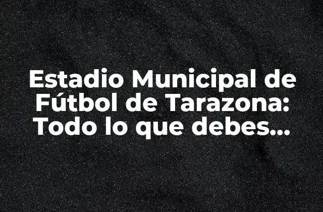 Estadio Municipal de Fútbol de Tarazona: Todo Lo que Debes Saber